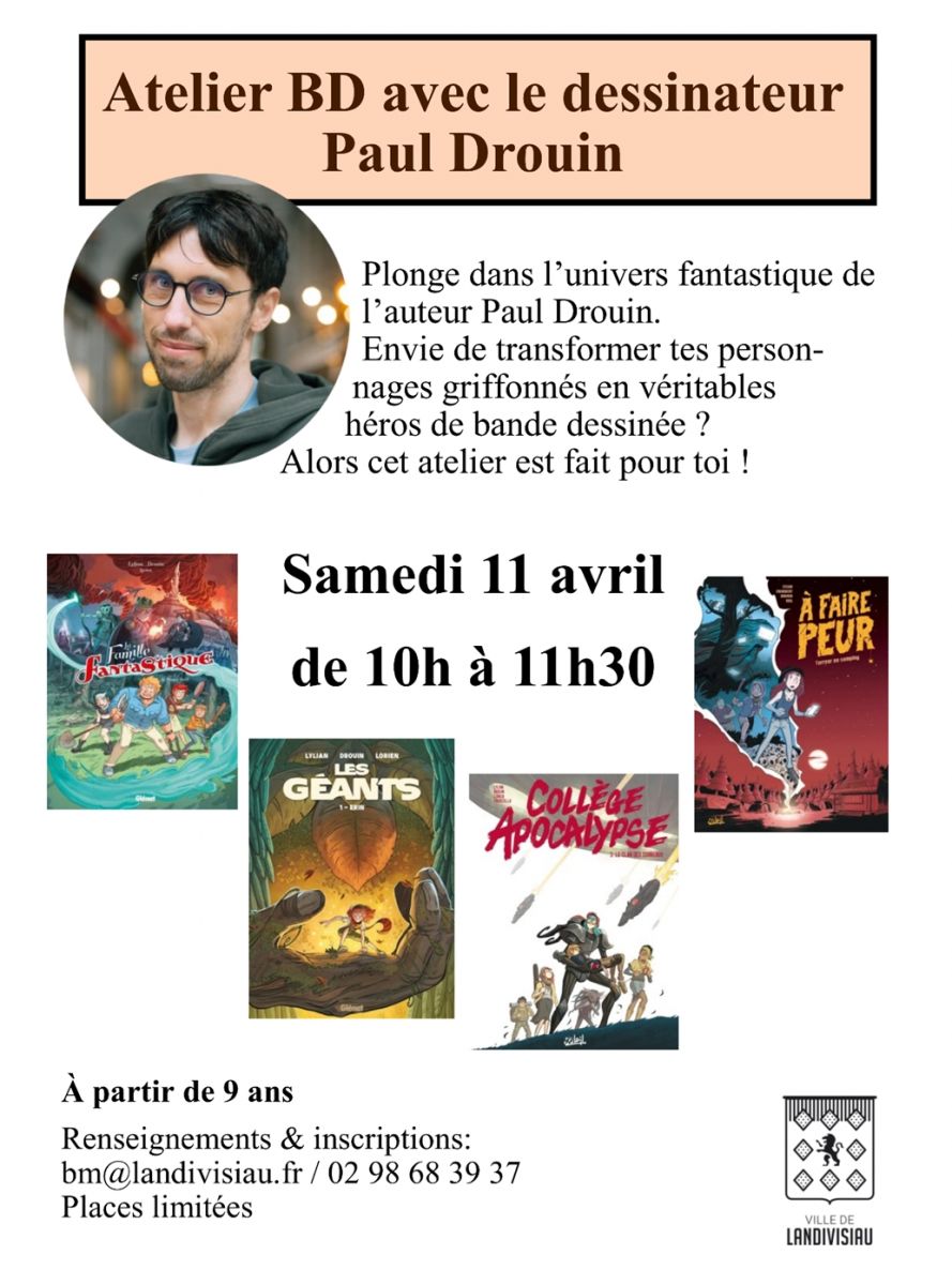 Atelier BD avec le dessinateur Paul Drouin